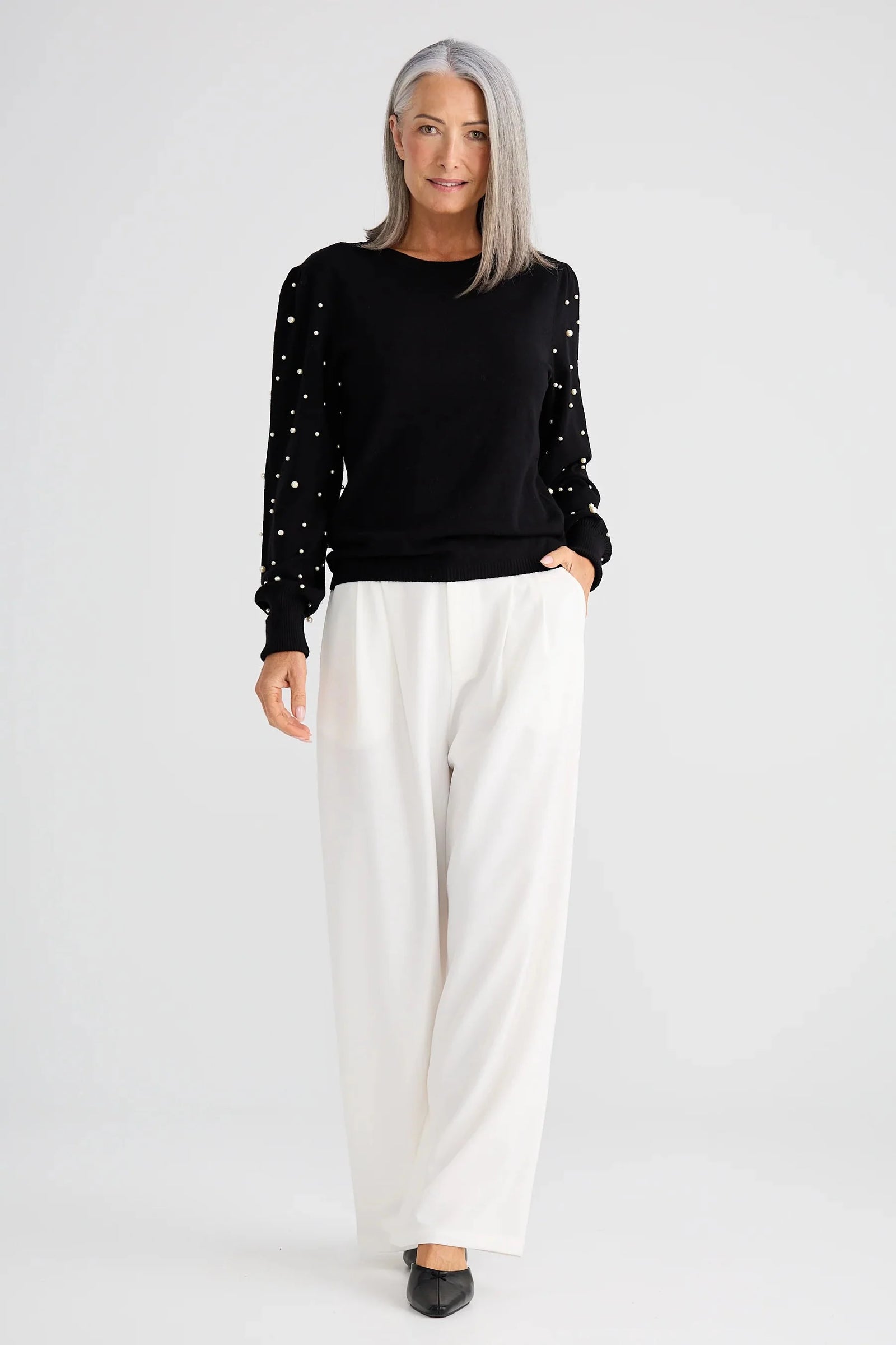 Dominica Stud Top - Black
