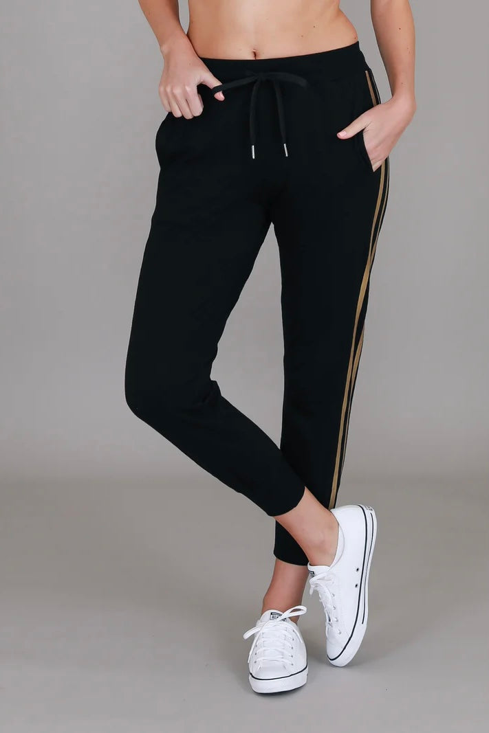 Gaby Superstar Stripe Jogger - Black Gold
