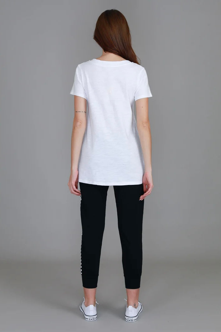 Frankie V Neck Tee - White