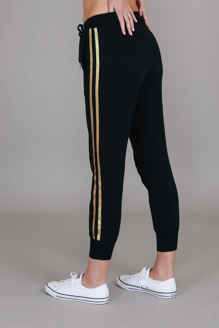Gaby Superstar Stripe Jogger - Black Gold