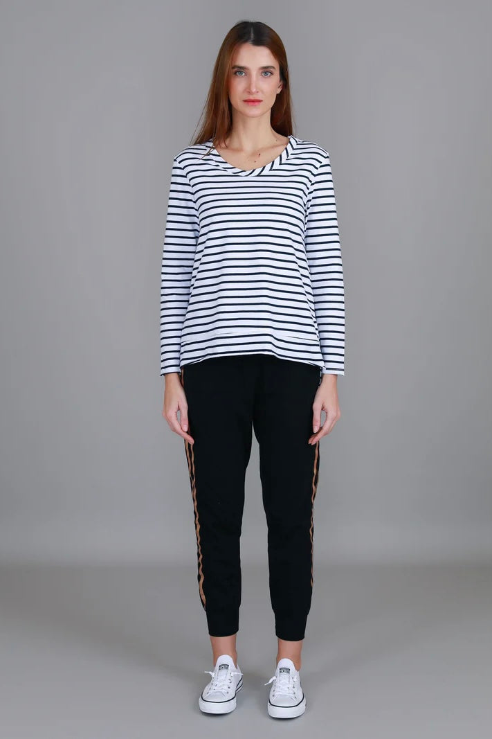 Strumpet Long Sleeve Tee - White Stripe