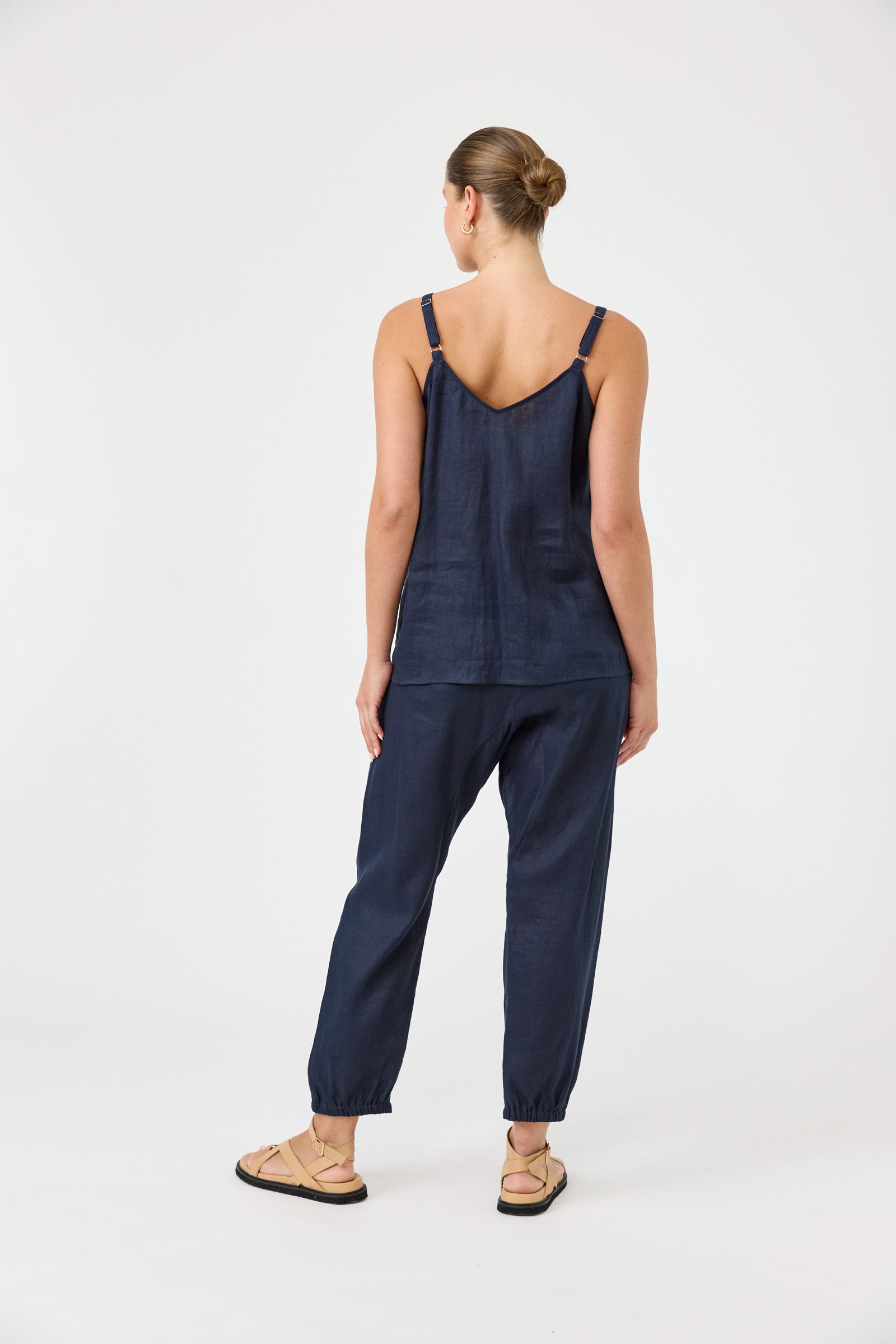 Studio Linen Tank - Navy
