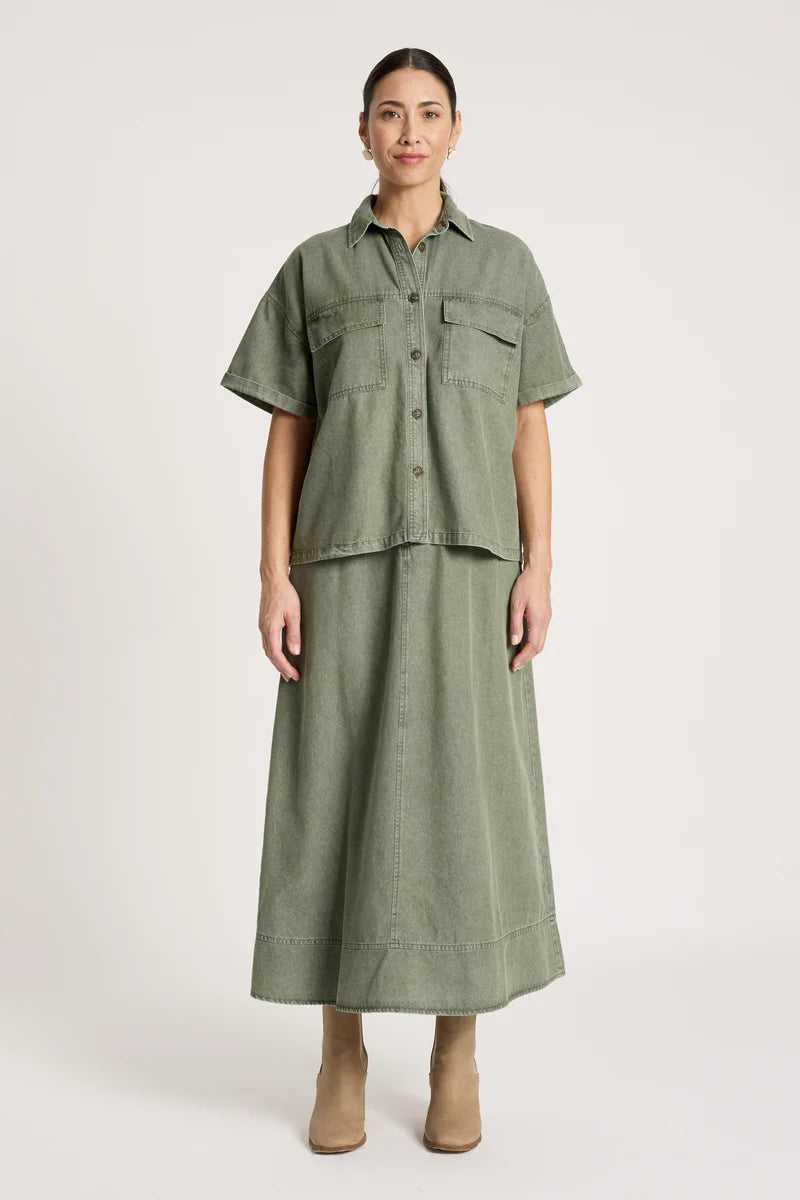 Bodhi Denim Shirt - Olive