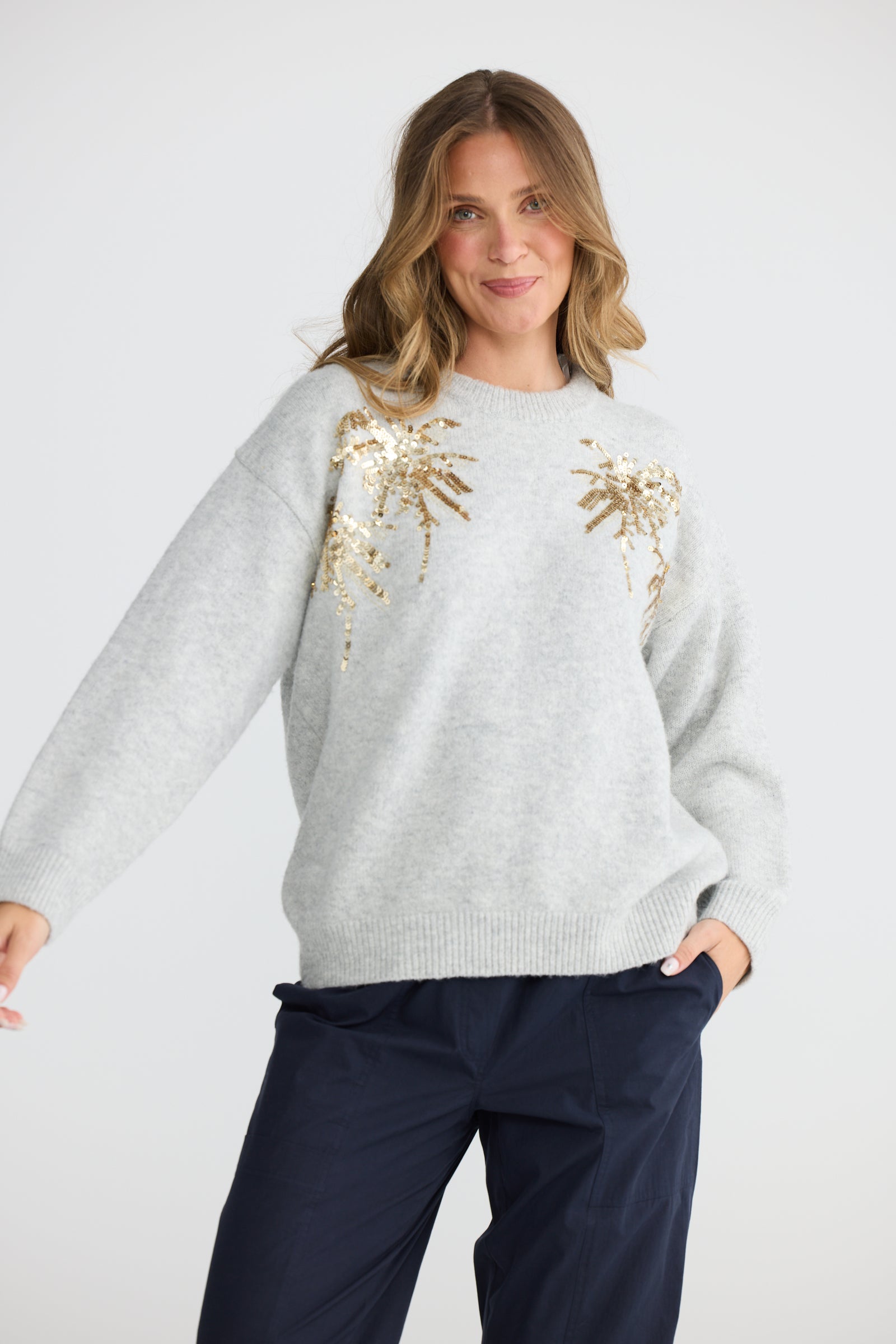 Paradise Knit - Grey / Gold