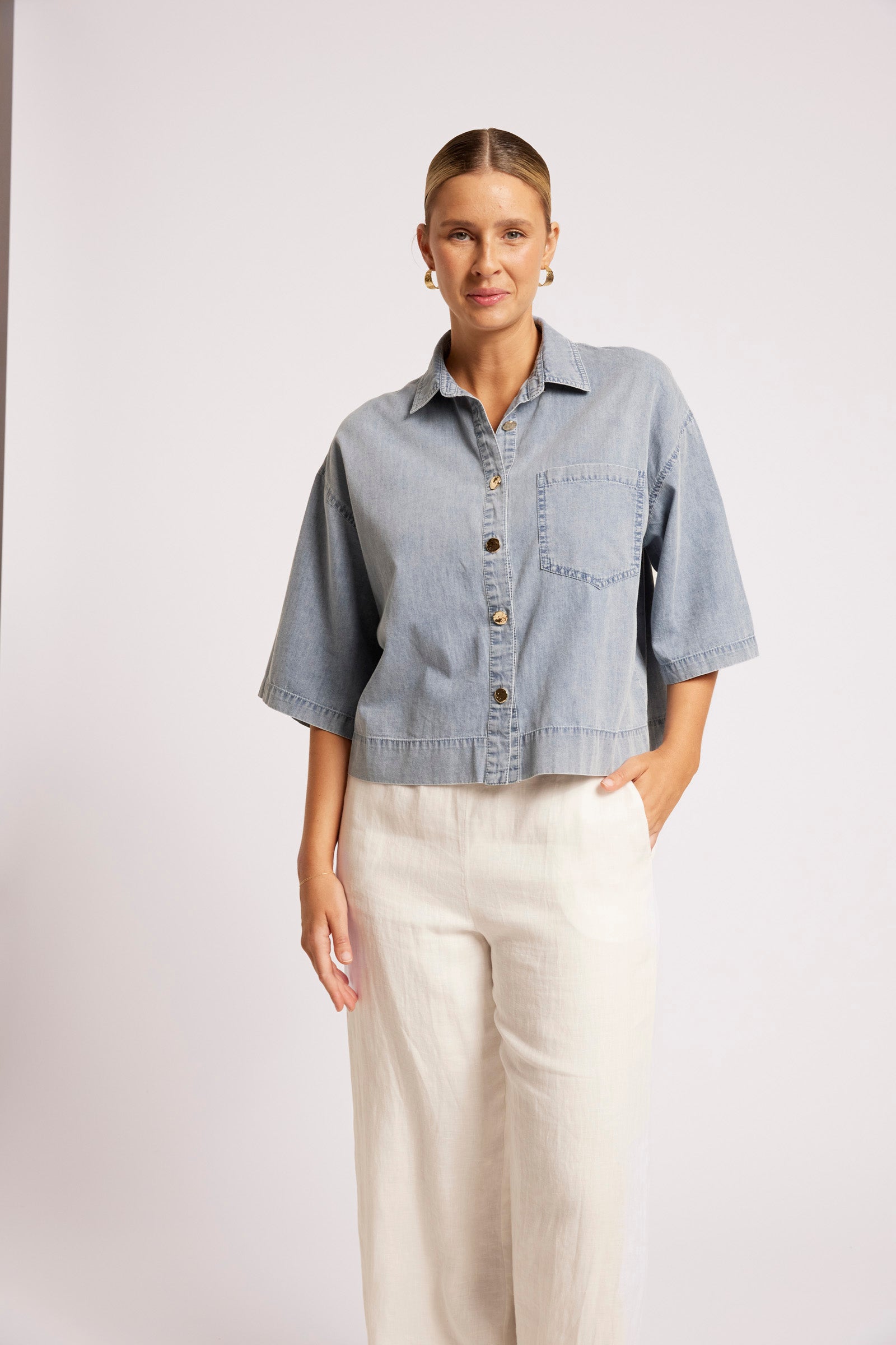 Roam Denim Shirt - Denim Blue
