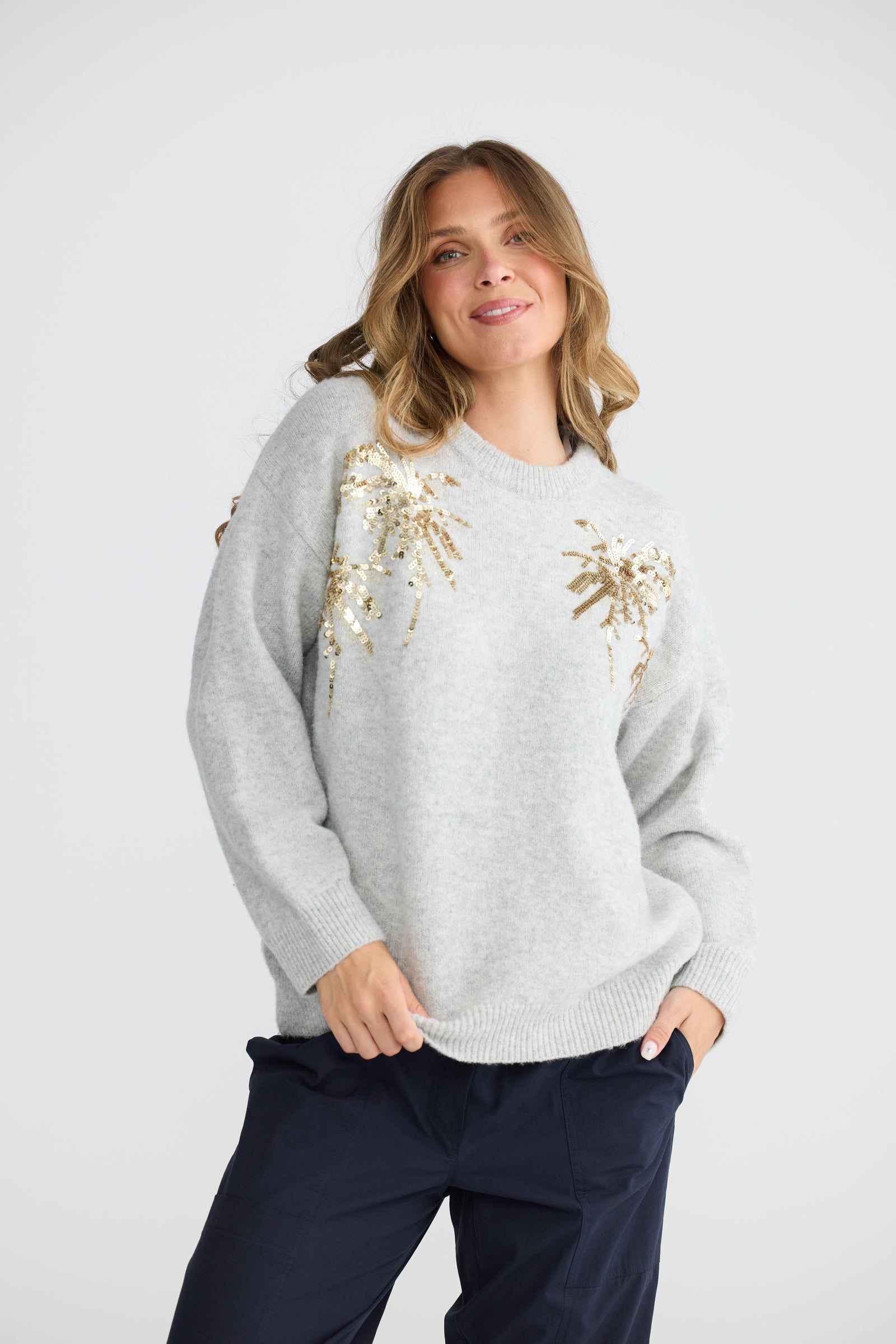 Paradise Knit - Grey / Gold
