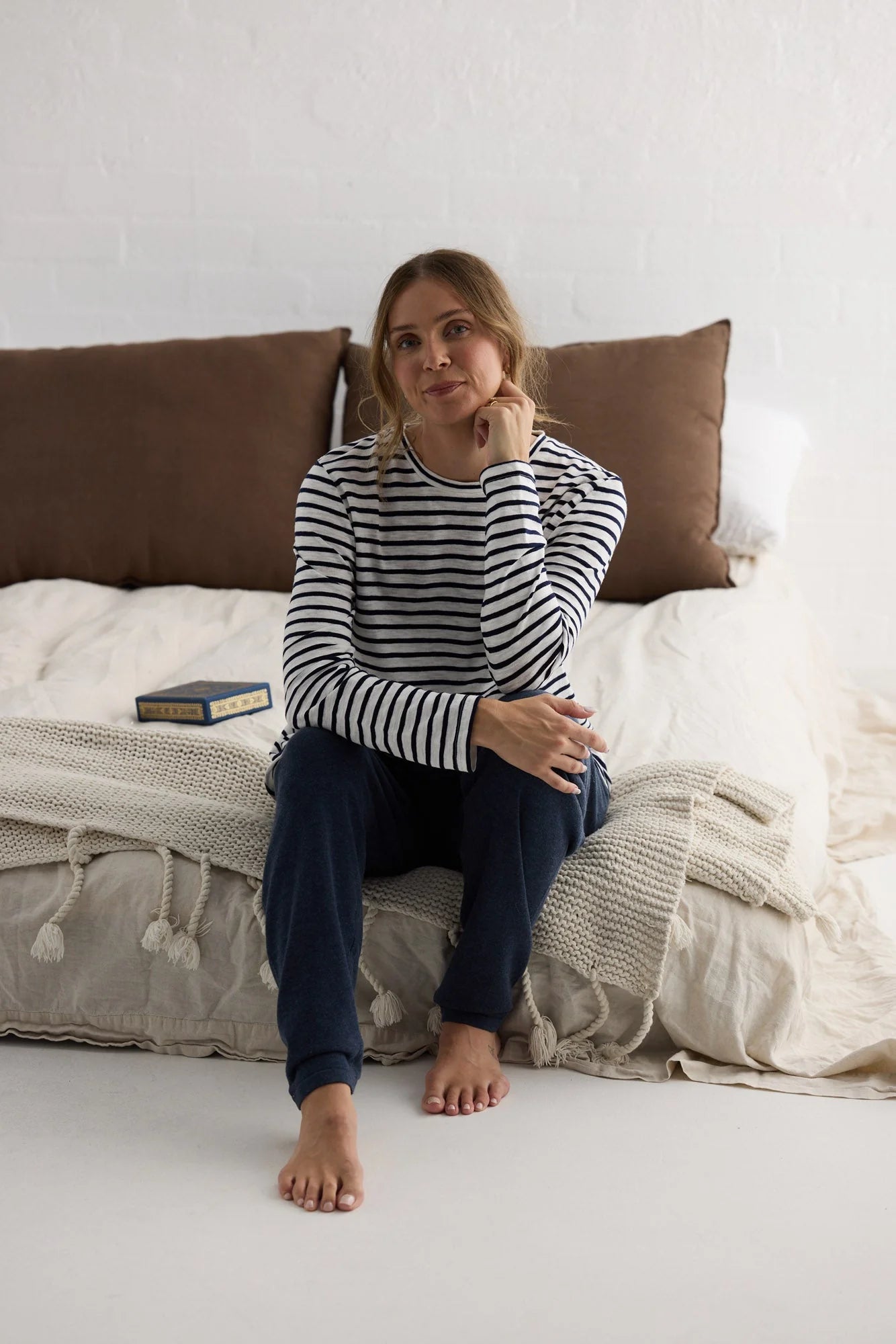 Sana LS Top - Navy Stripe