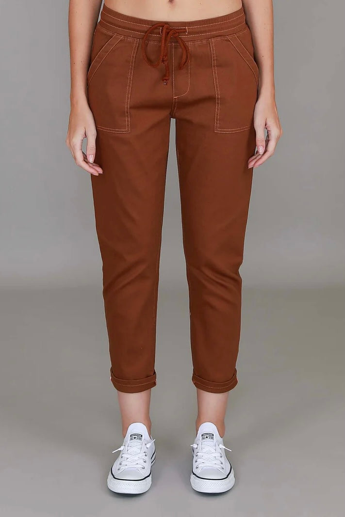 Auguste Stretch Chino Jogger - Terracotta