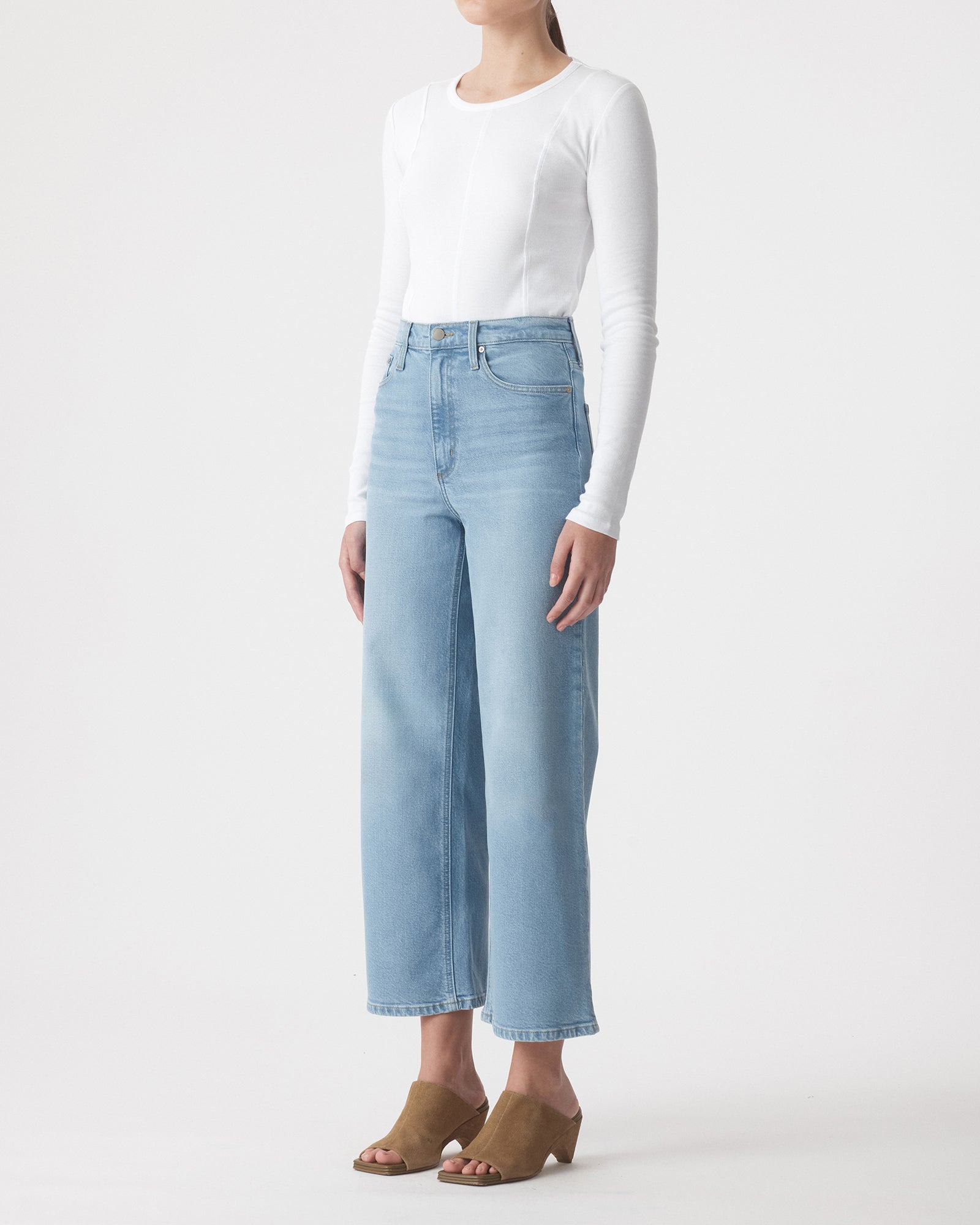 Nobody Denim Milla straight leg Jean 28 inch crop - 90’s dream light blue wash women’s premium denim jeans comfort fit eco-friendly sustainable cotton Australian high rise wide