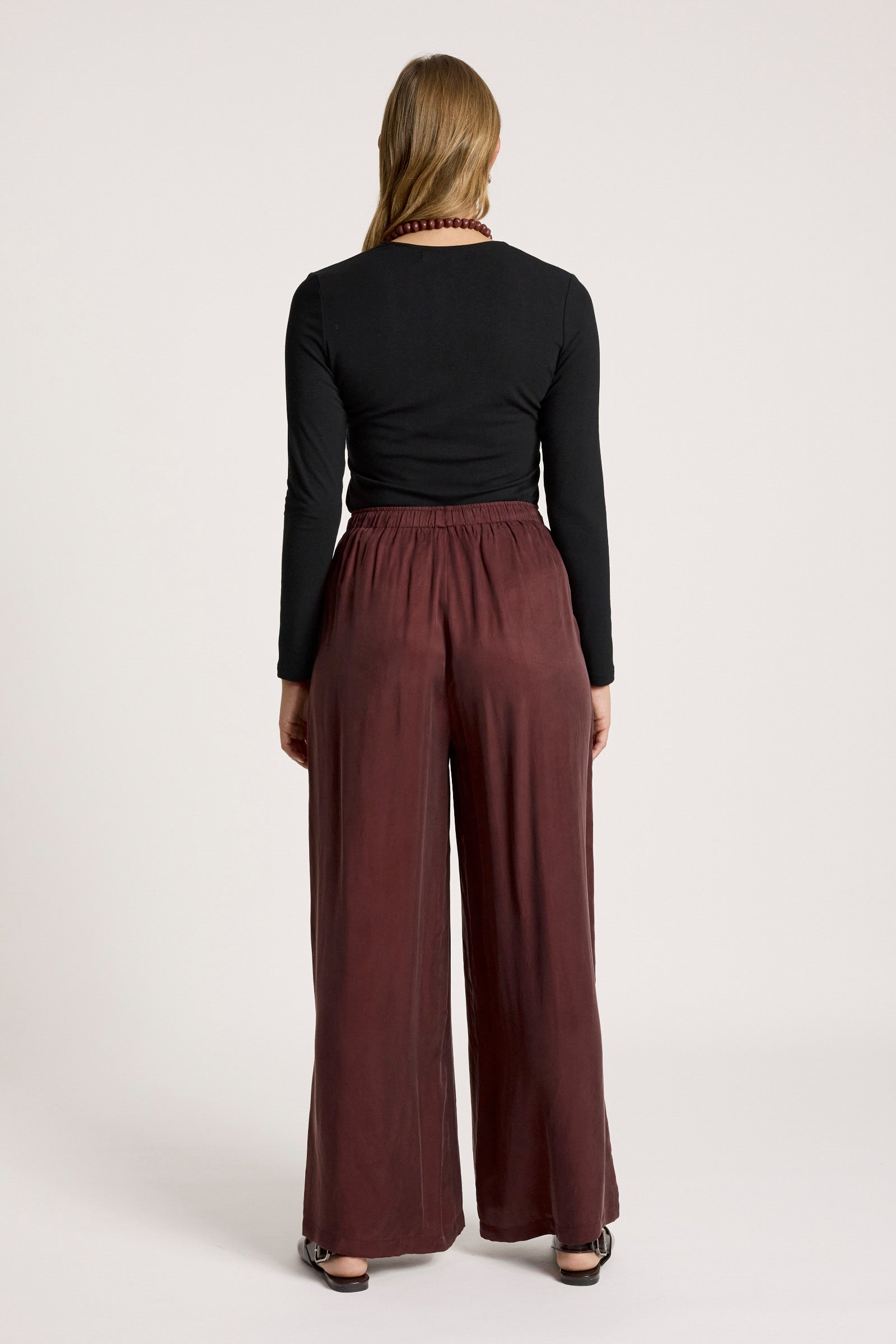 Calista Cupro Pant - Mahogany