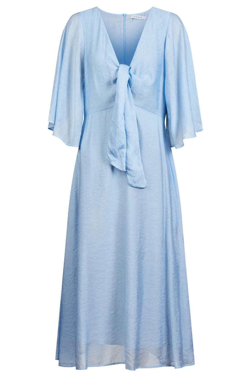 Baja Tie Midi Dress - Safina Blue
