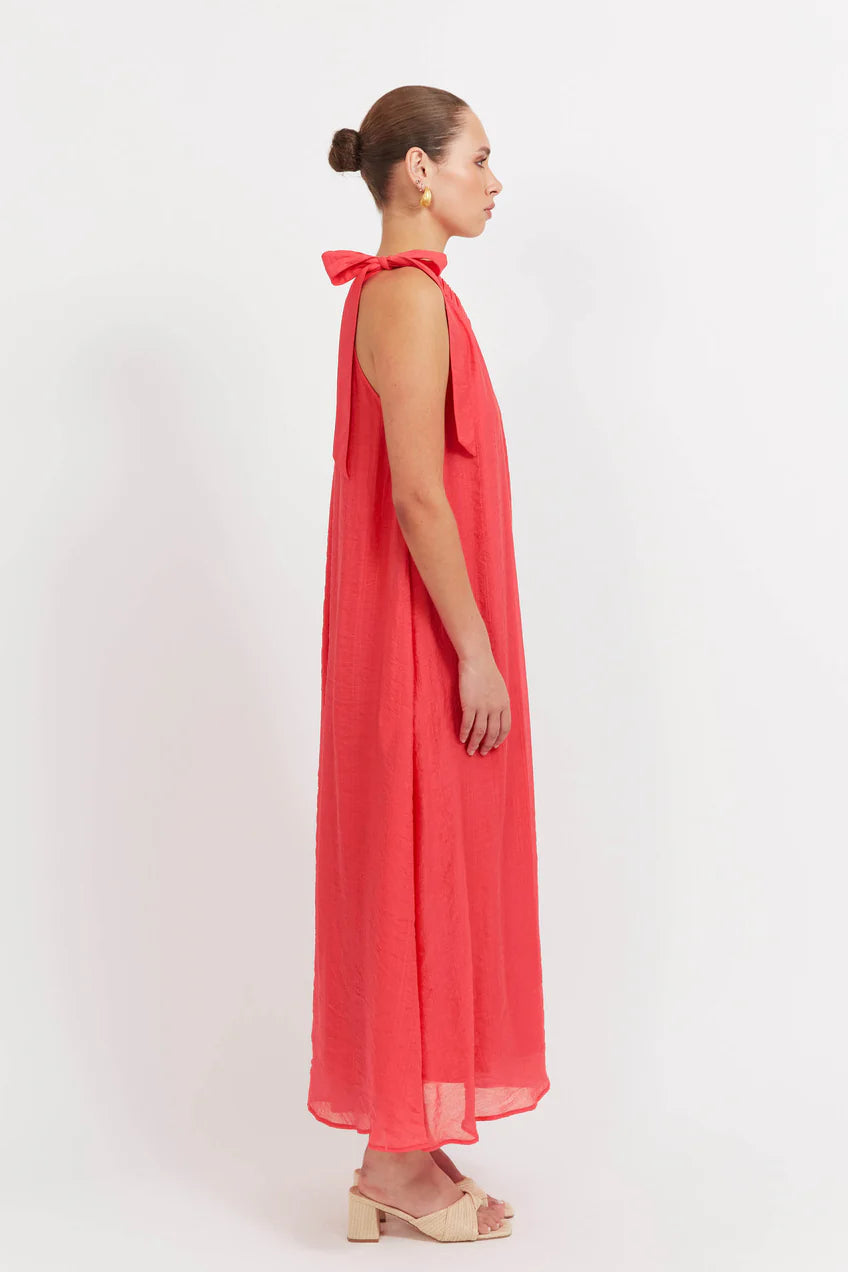 Baja One Shoulder Dress - Punch
