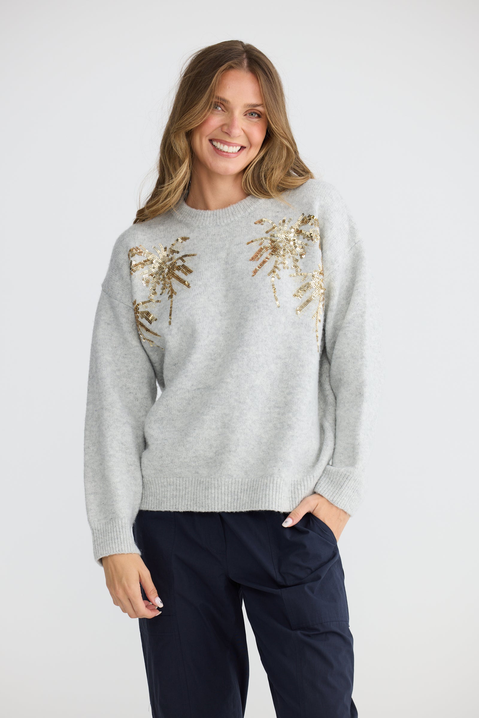 Paradise Knit - Grey / Gold