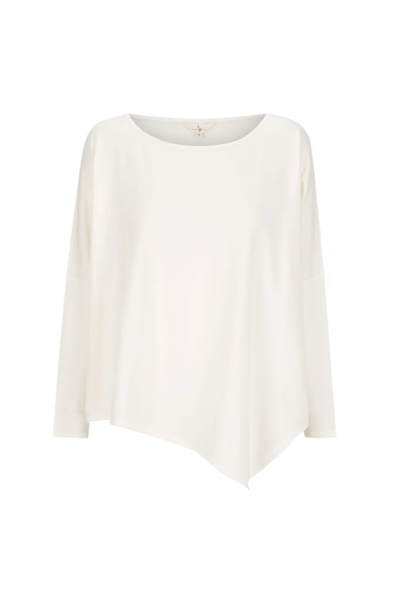 Terry Relaxed Boatneck Top - Soft White