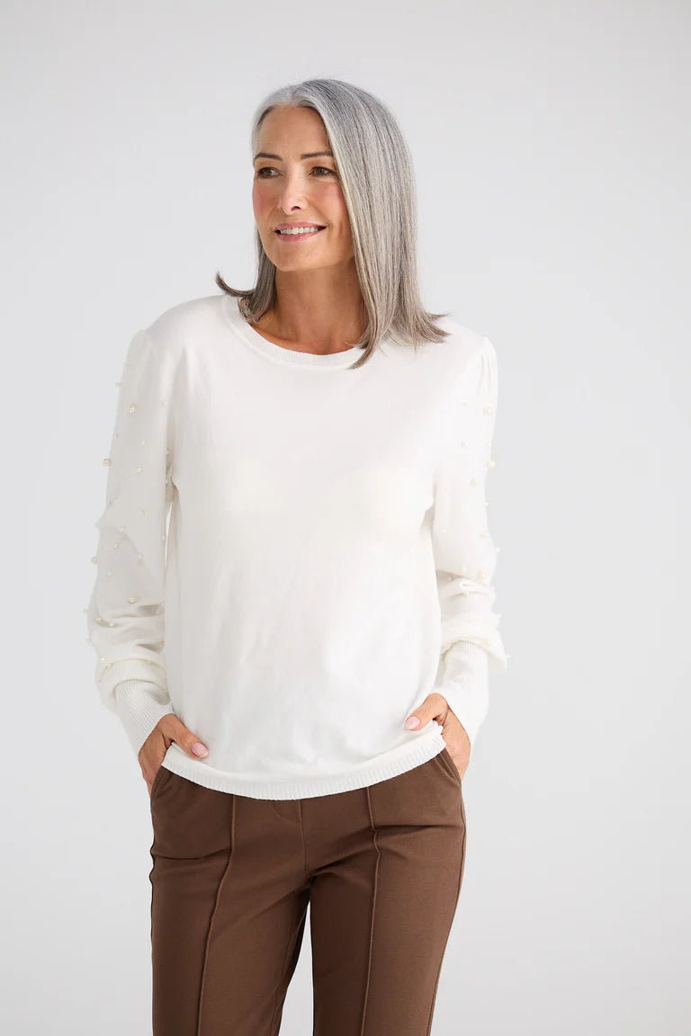 Dominica Stud Top - Ivory