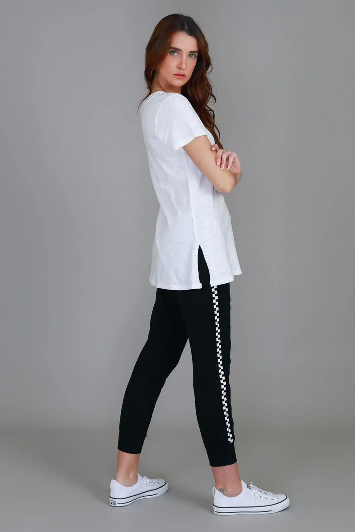 Frankie V Neck Tee - White