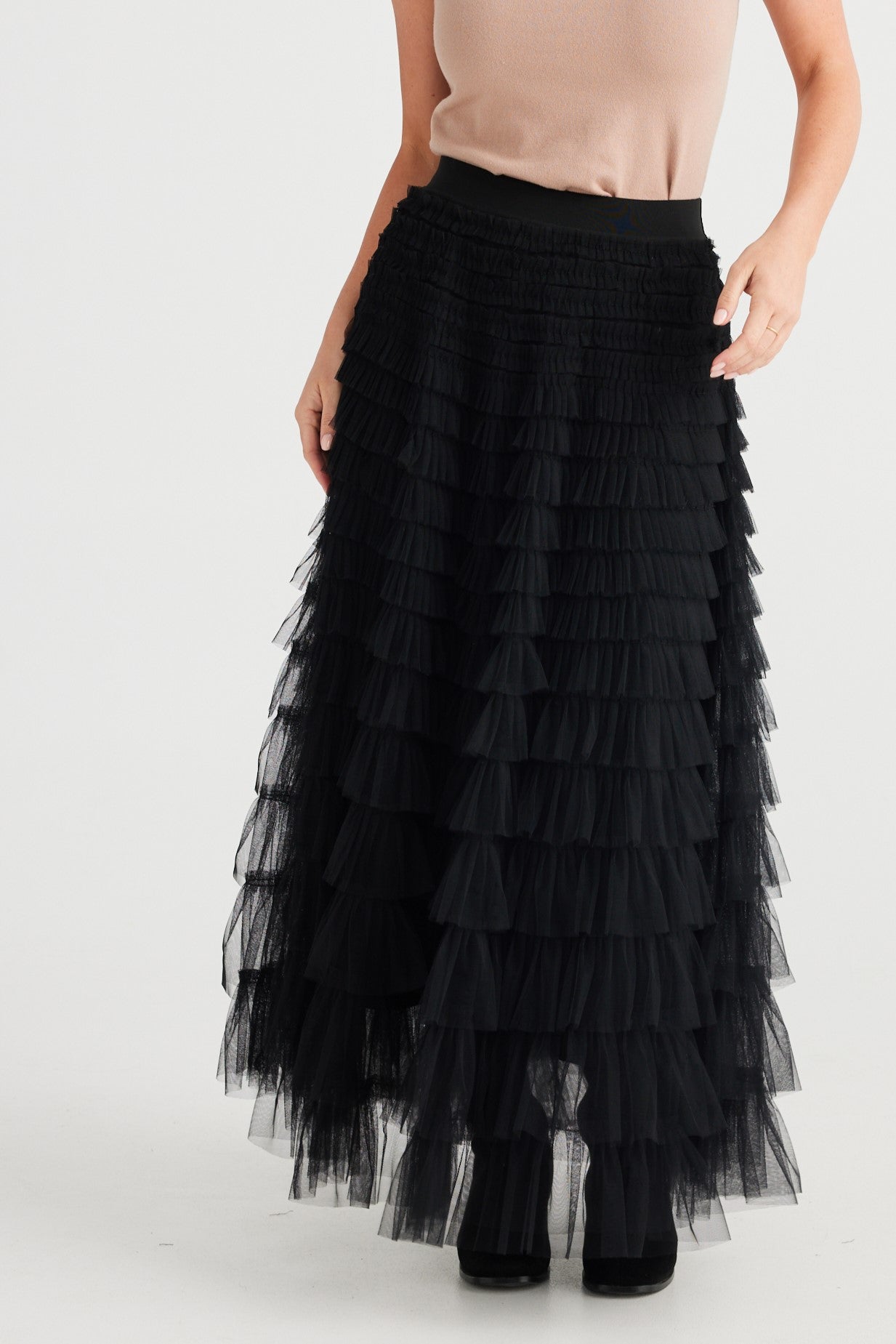 Brave + True Chance tule tutu Black Evening Skirt Maxi Length Skirt