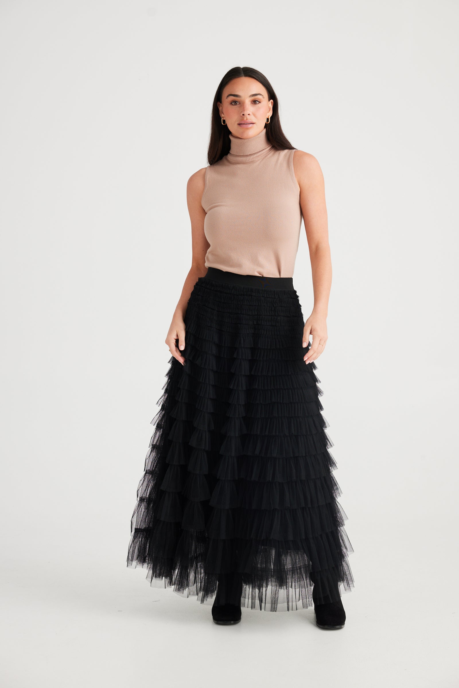 Brave + True Chance tule tutu Black Evening Skirt Maxi Length Skirt