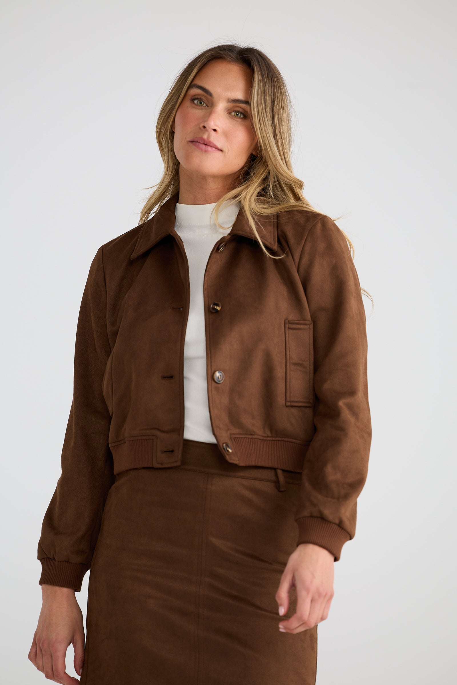 Bronwyn Bomber Jacket - Coffee