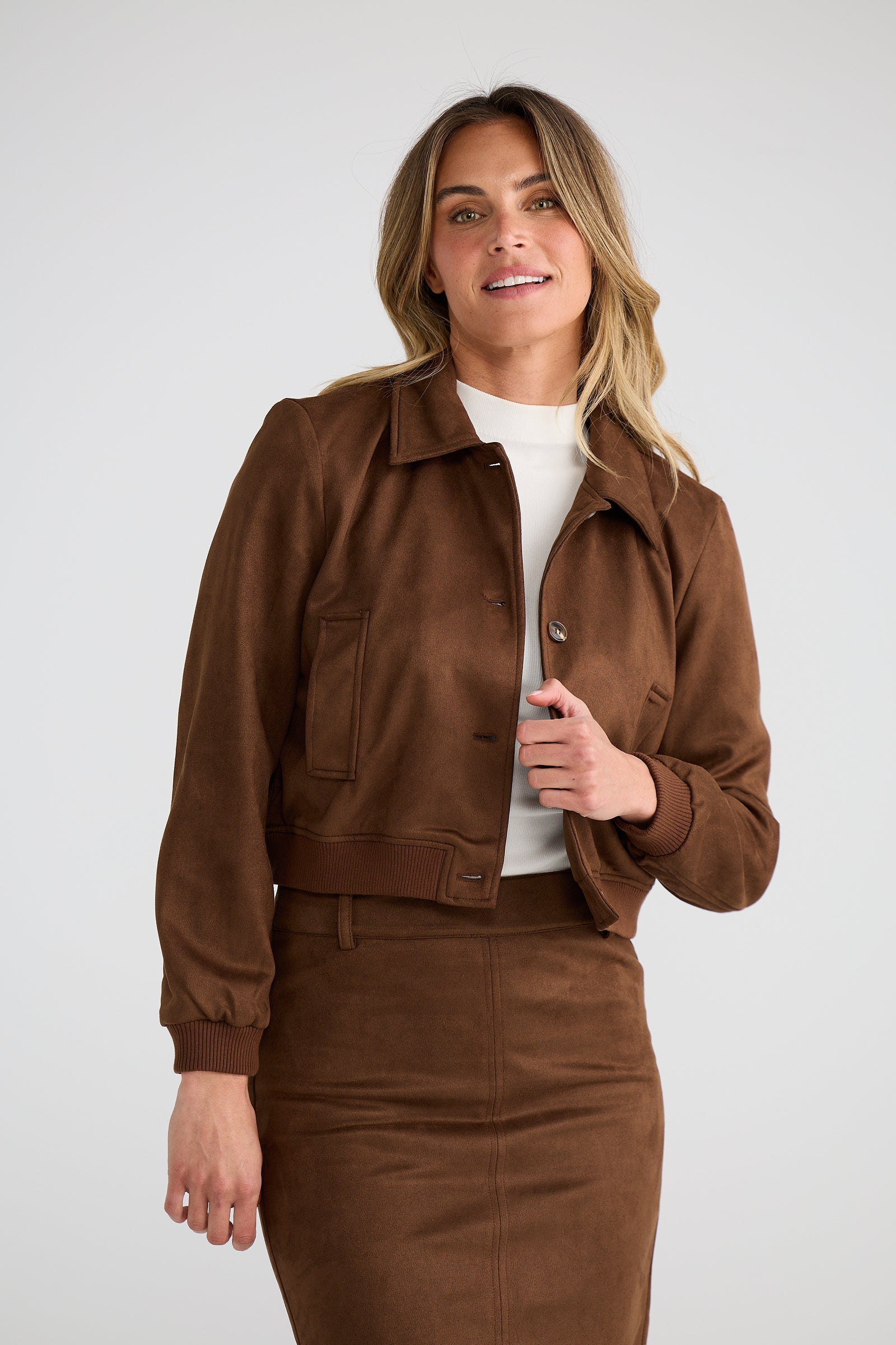 Bronwyn Bomber Jacket - Coffee