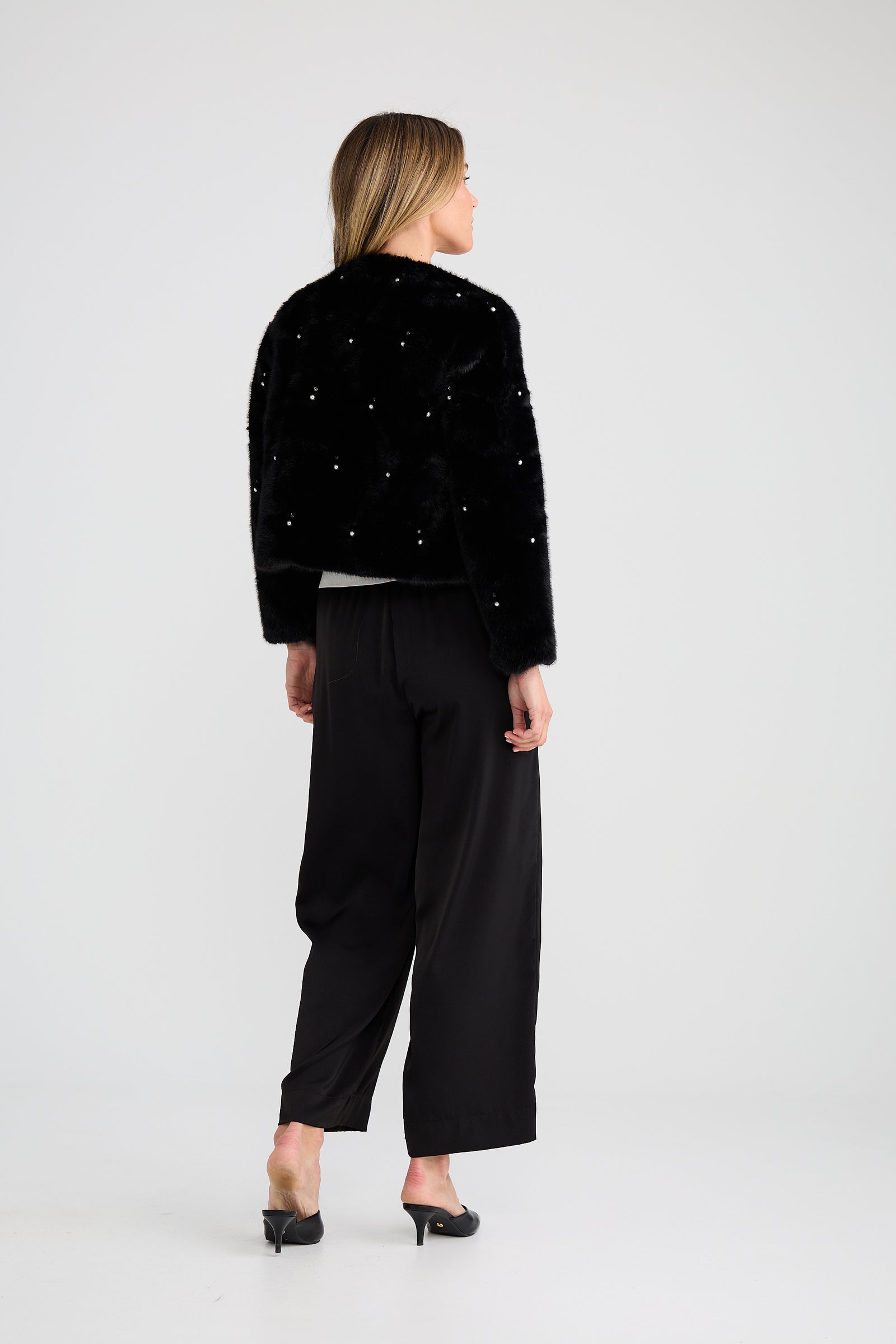 Selina Fur Jacket - Black