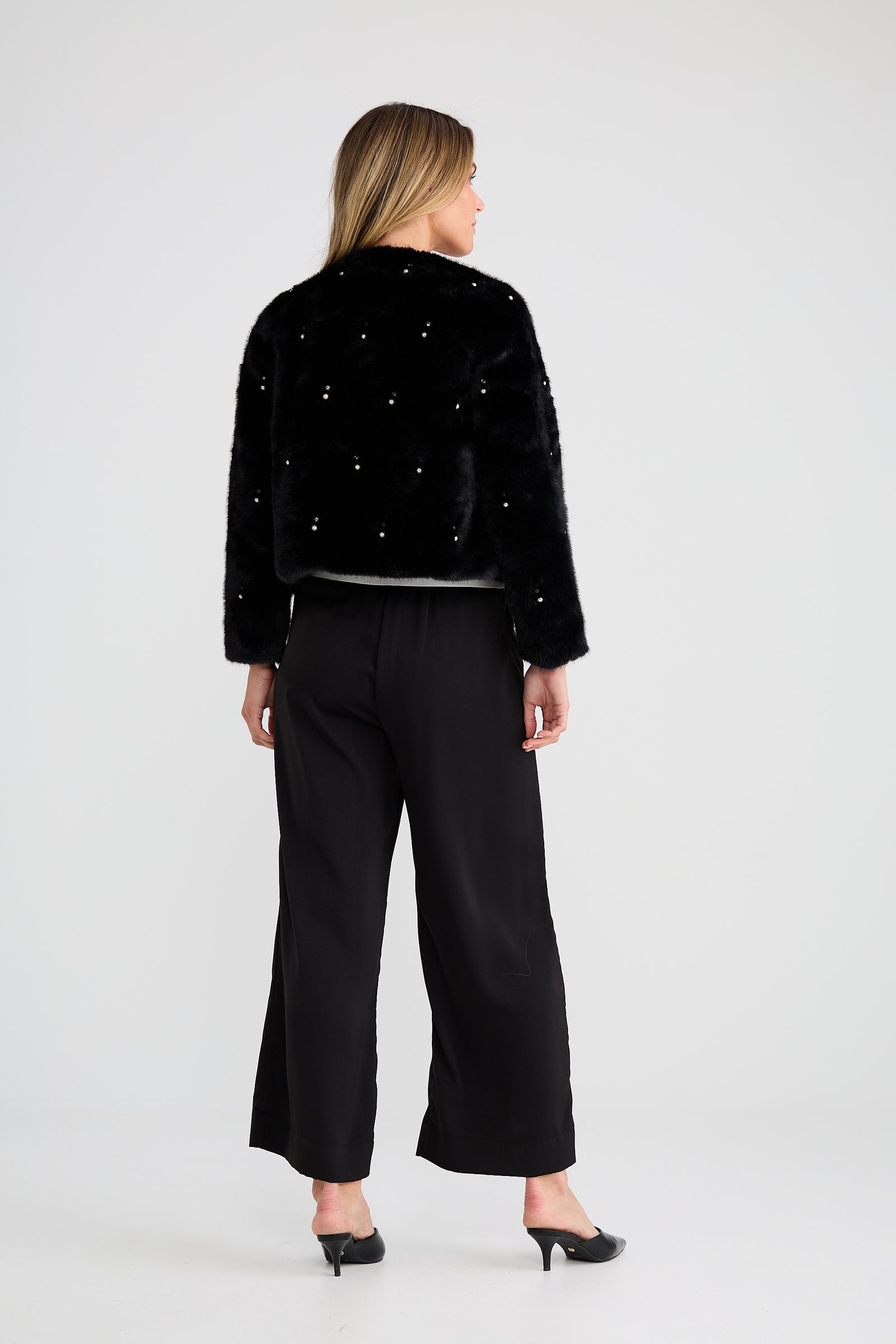 Selina Fur Jacket - Black