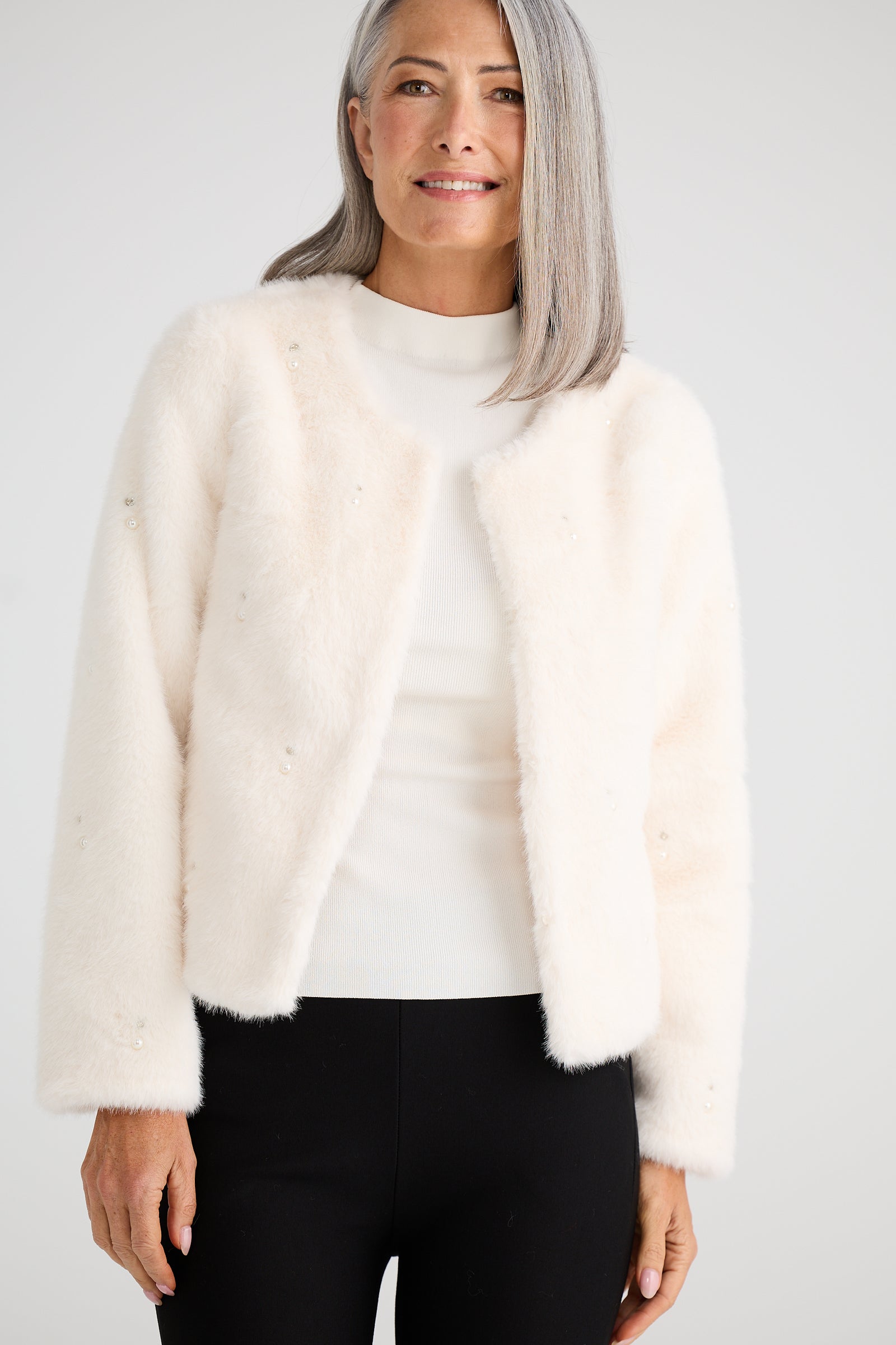 Selina Fur Jacket - Off White
