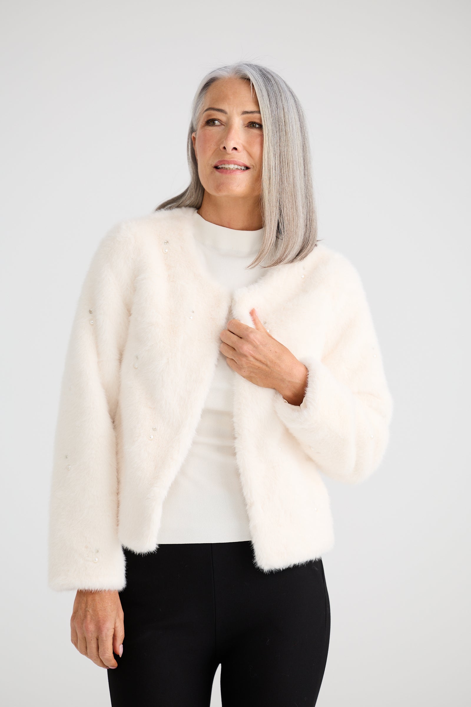 Selina Fur Jacket - Off White