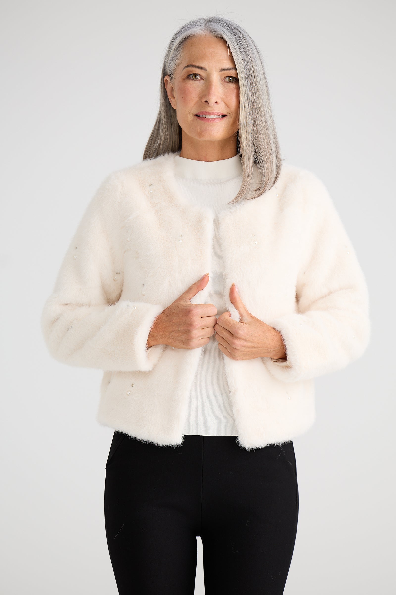 Selina Fur Jacket - Off White