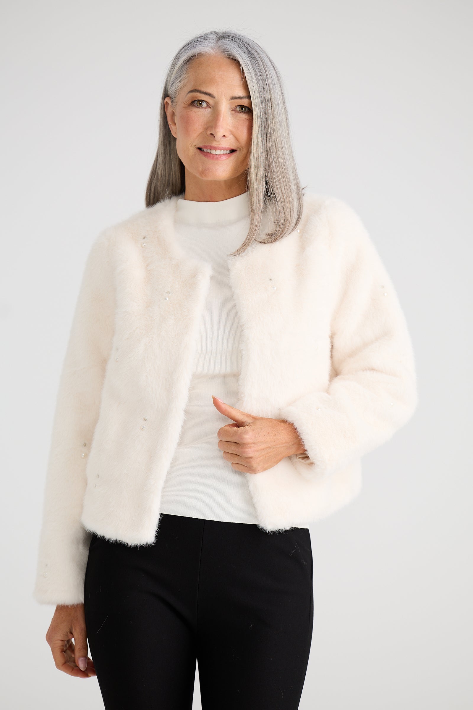 Selina Fur Jacket - Off White