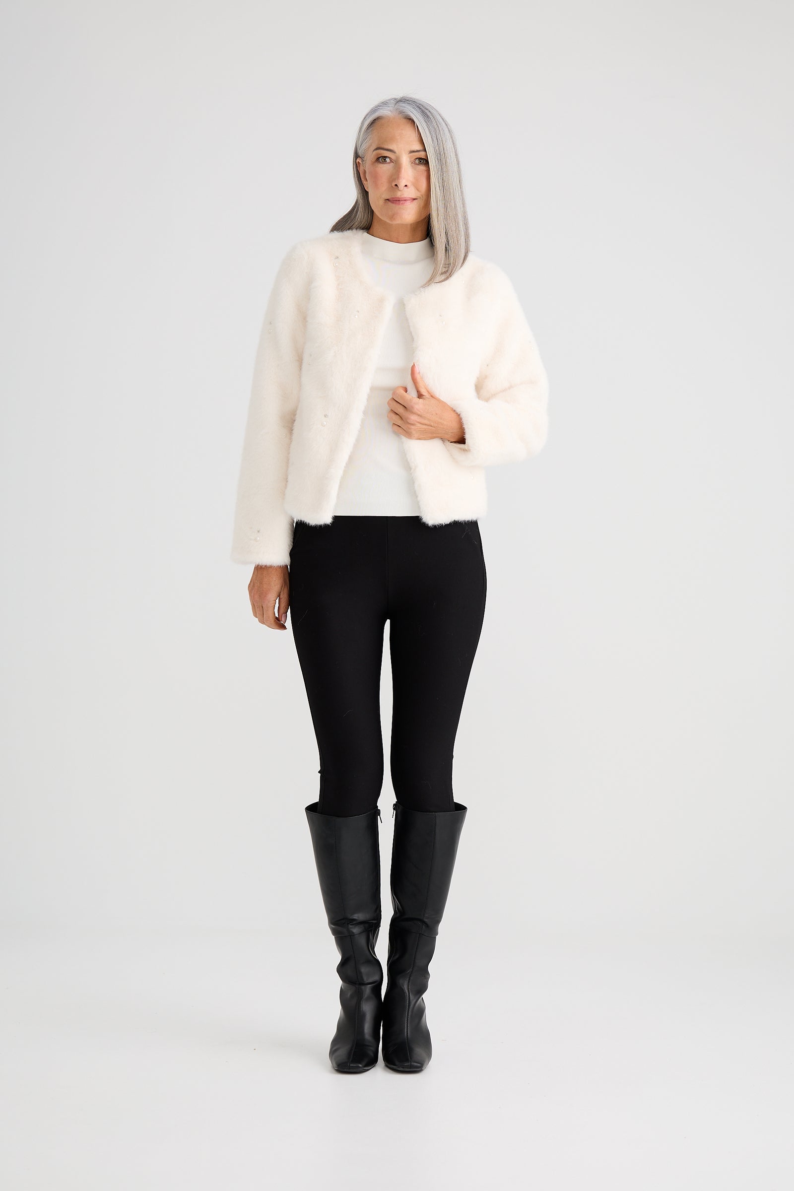 Selina Fur Jacket - Off White