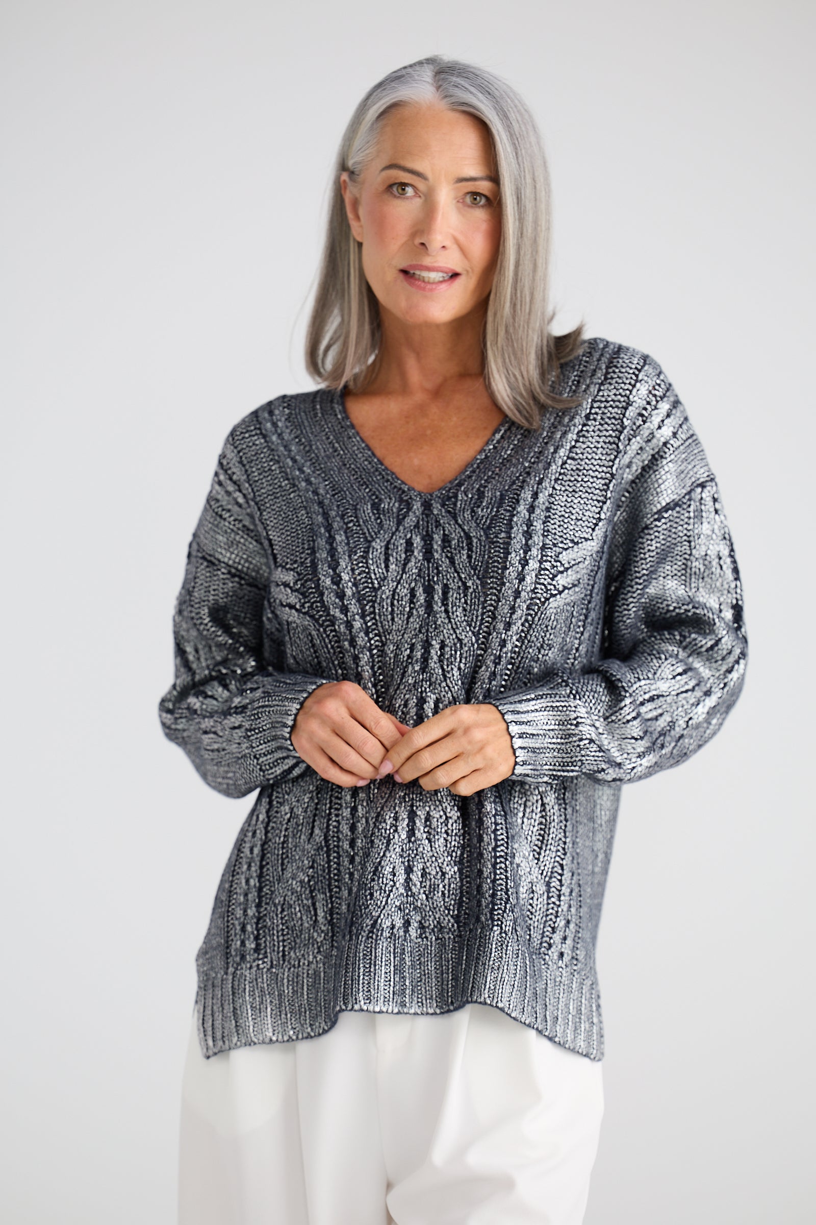 Satellite Knit - Navy Metallic