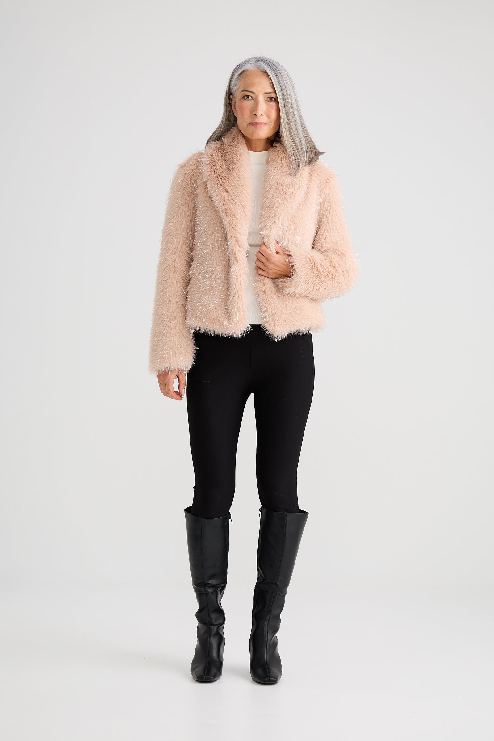 Glamour Fur Jacket - Blush Sparkle
