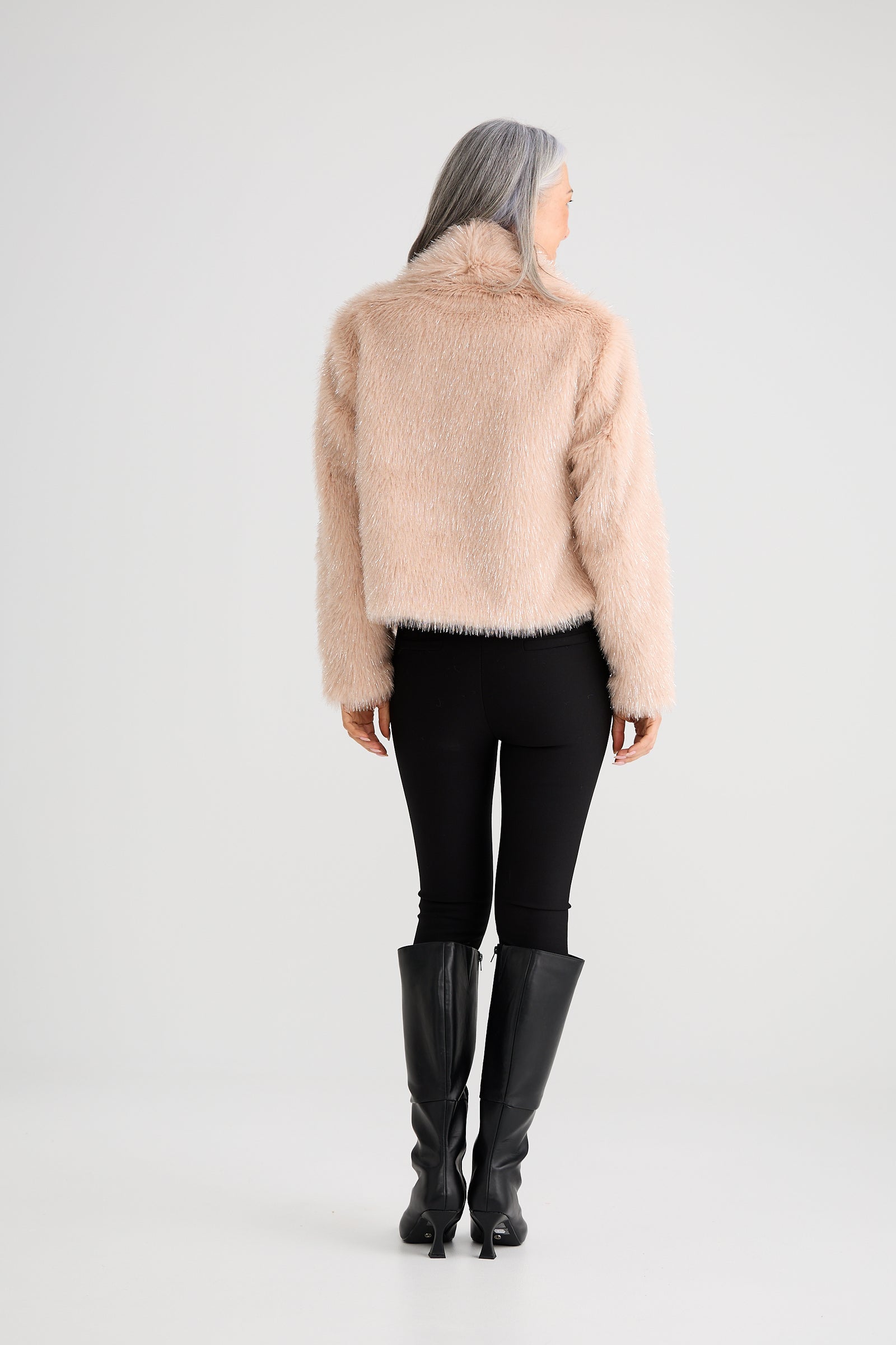 Glamour Fur Jacket - Blush Sparkle