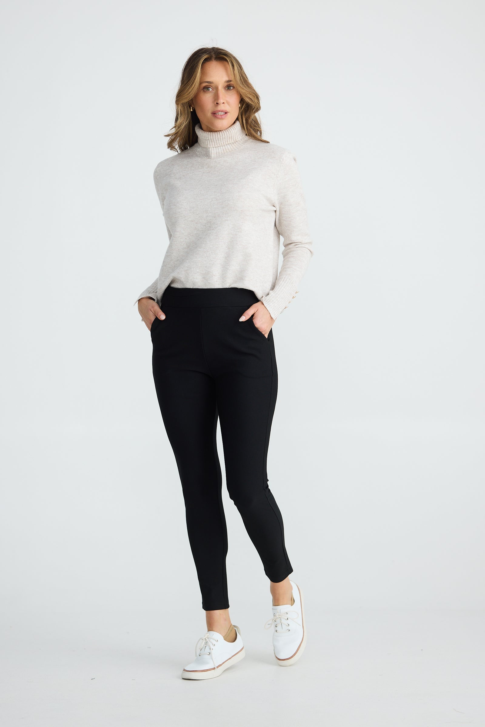 Brave + True Pilot Pant Thick stretch ponte slim leg pant work pant with pockets