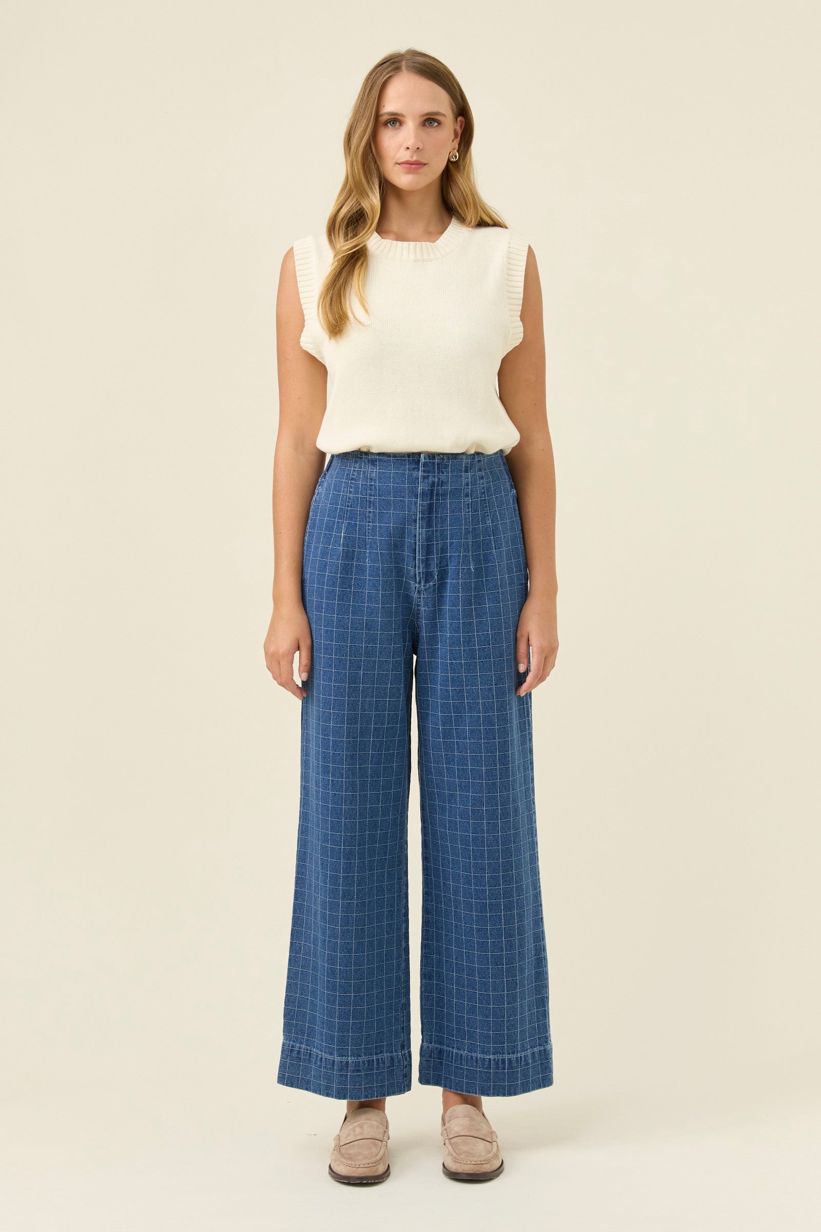 Sloane Denim Pant - Check