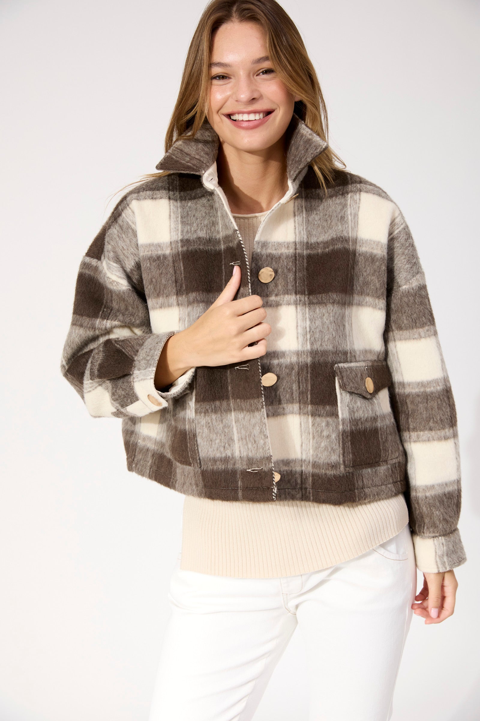 Fargo Check Jacket - Brown