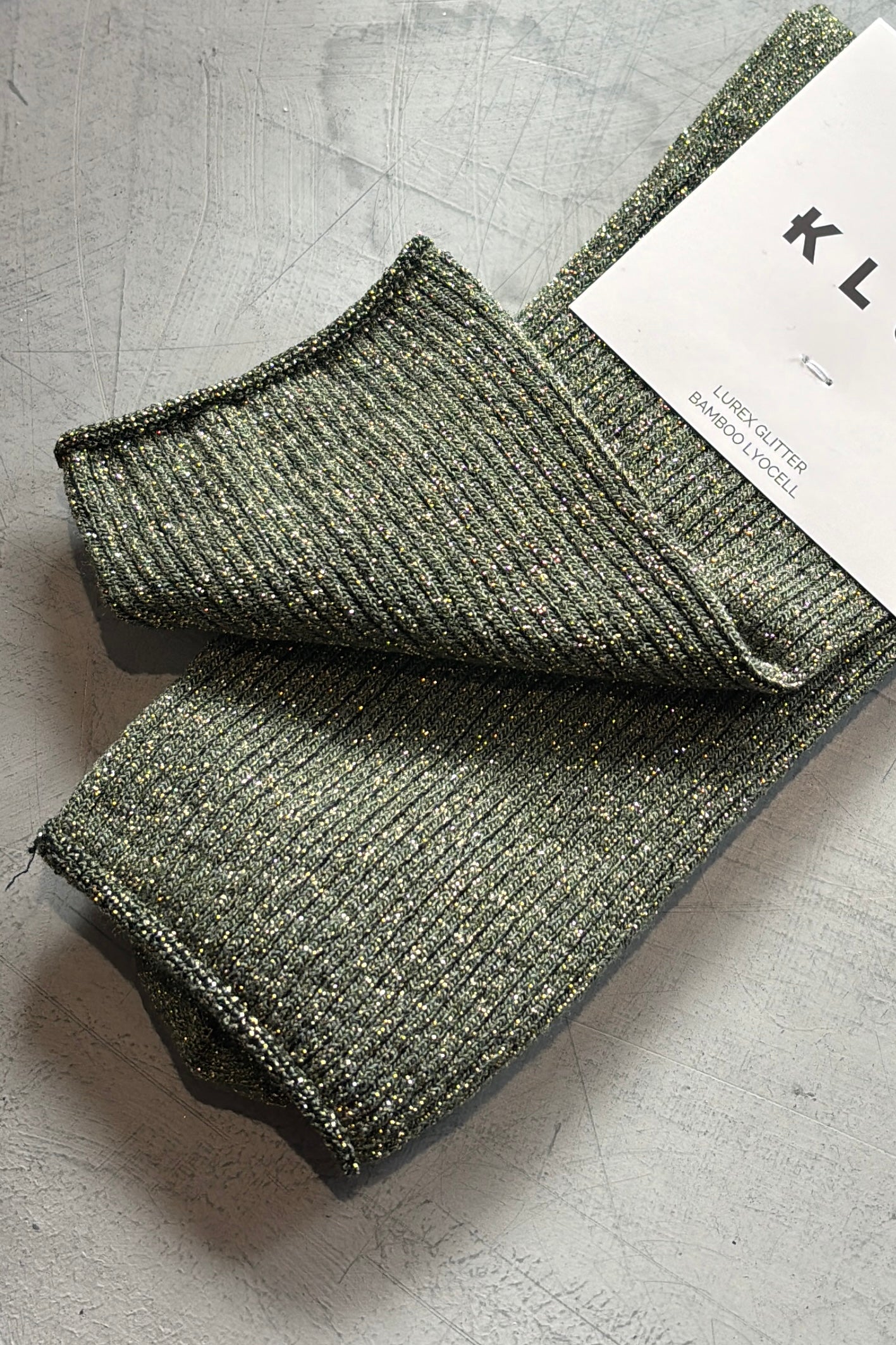 KLUE Glitter Lurex socks | Khaki Green