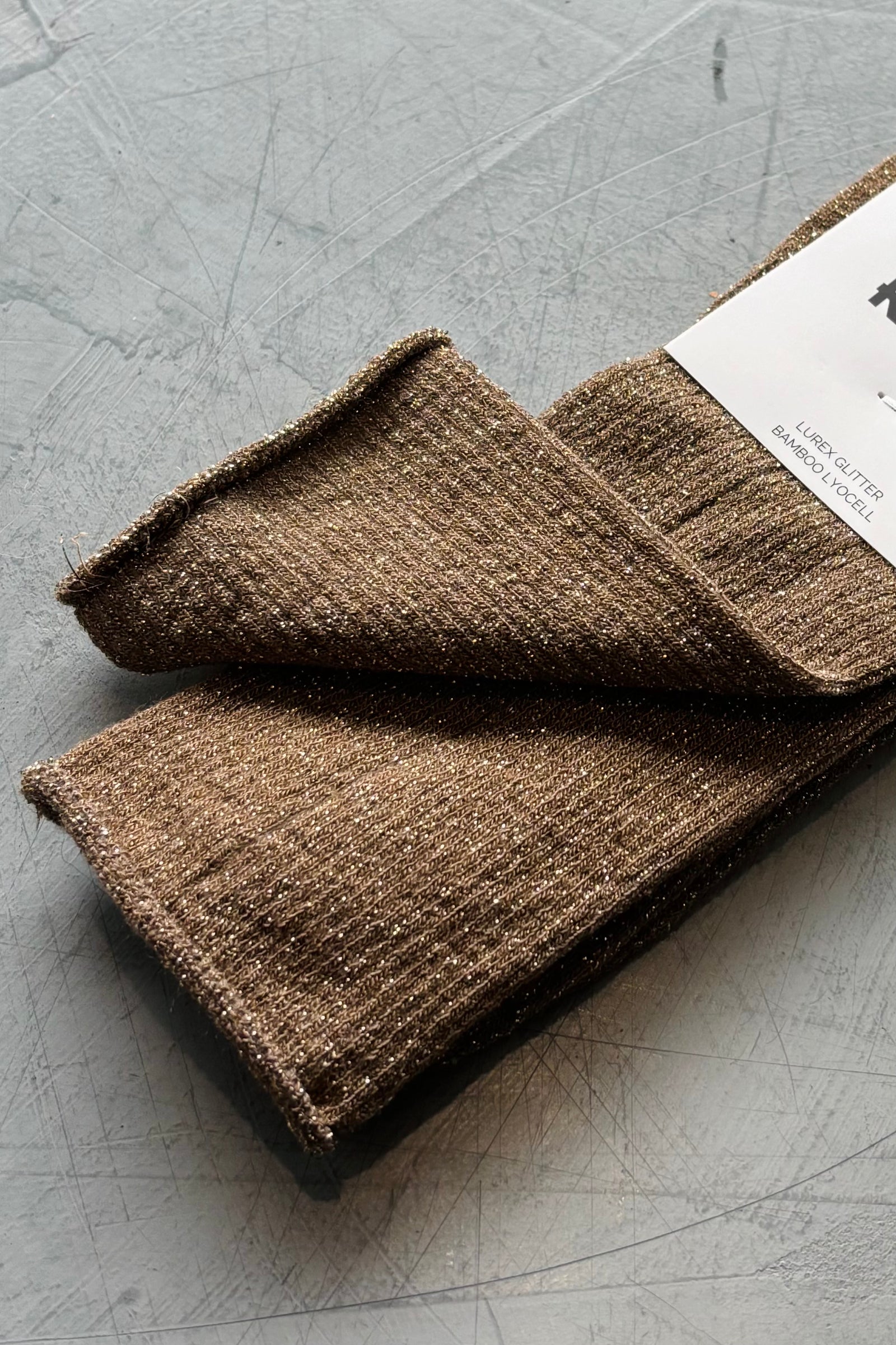 KLUE Glitter Lurex socks | Caramel