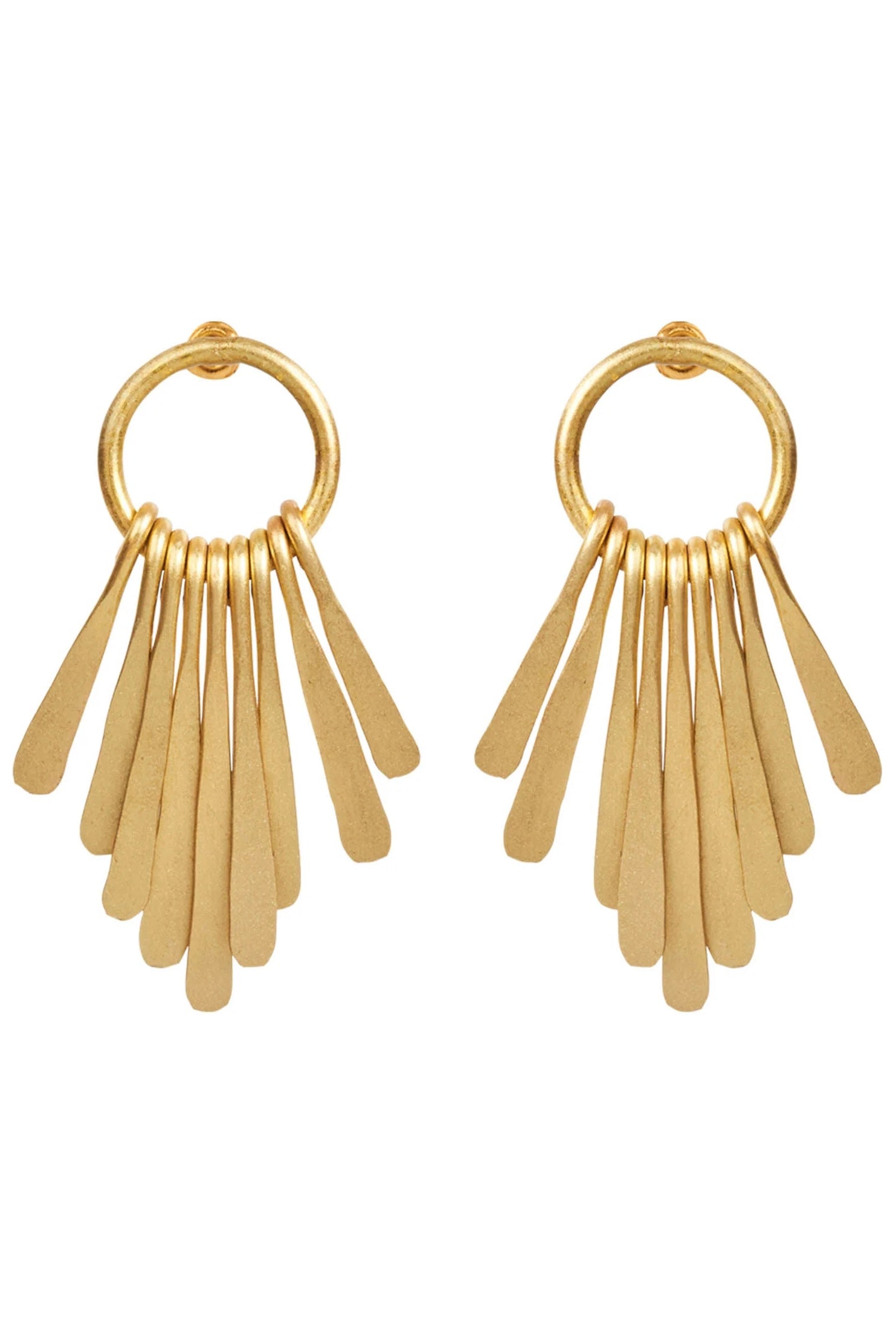 Aphrodite Fan Earring - Gold + Silver