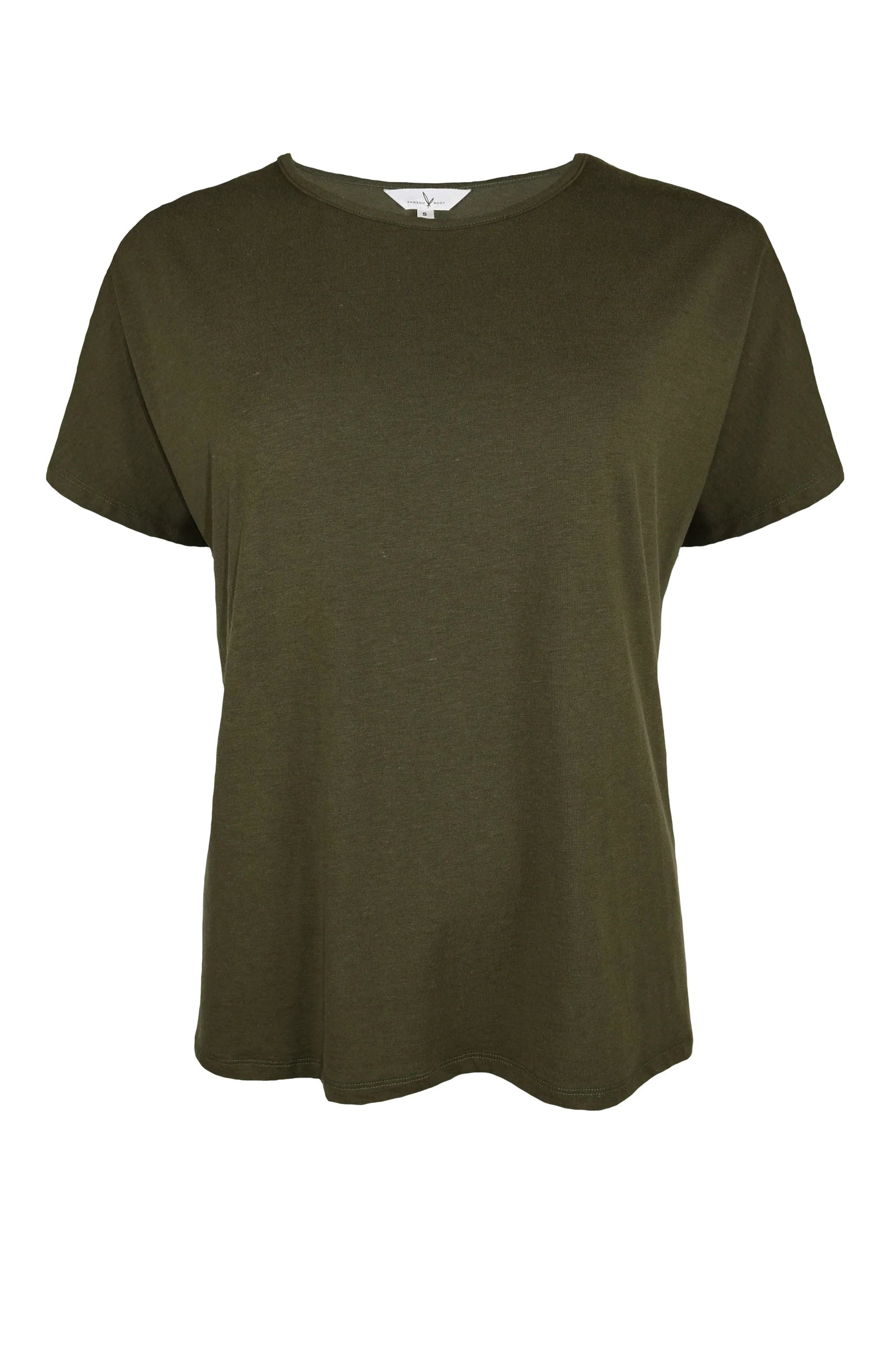 Bamboo Body Pax Bamboo and line. t-Shirt relaxed summer tee shirt sleeve round neck Moss Olive