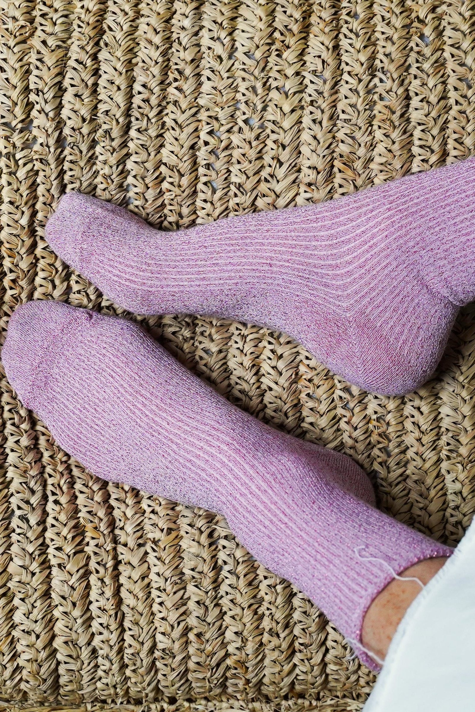 KLUE Glitter Lurex socks | Pink