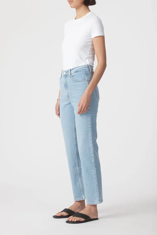 Nobody Denim Cameron straight leg Jean - 90’s light blue wash women’s premium denim jeans comfort fit eco-friendly sustainable cotton Australian high rise wide