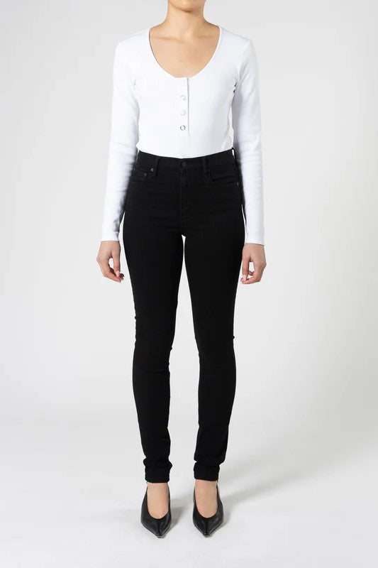 Nobody Denim Cult Black Skinny Jean - Ethical Denim high rise slim skinny jean