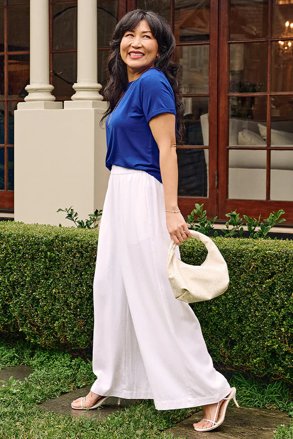 Shorter Bamboo Tee - Cobalt