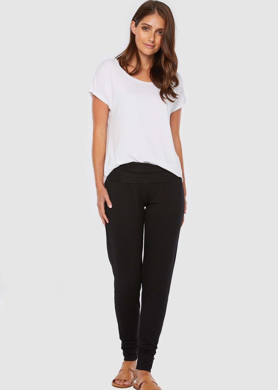 Bamboo Slouch Pant - Black-Jeans / Pants-Bamboo Body-fox-and-scout.myshopify.com