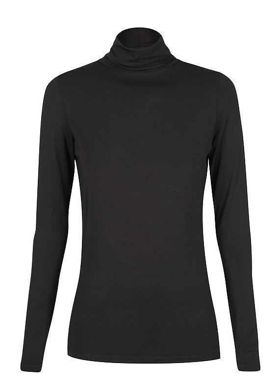 Bamboo Body roll neck top Black Bamboo Tee Classic Basic turtle Neck long Sleeve premium basic tee Minimalist aesthetic long layer