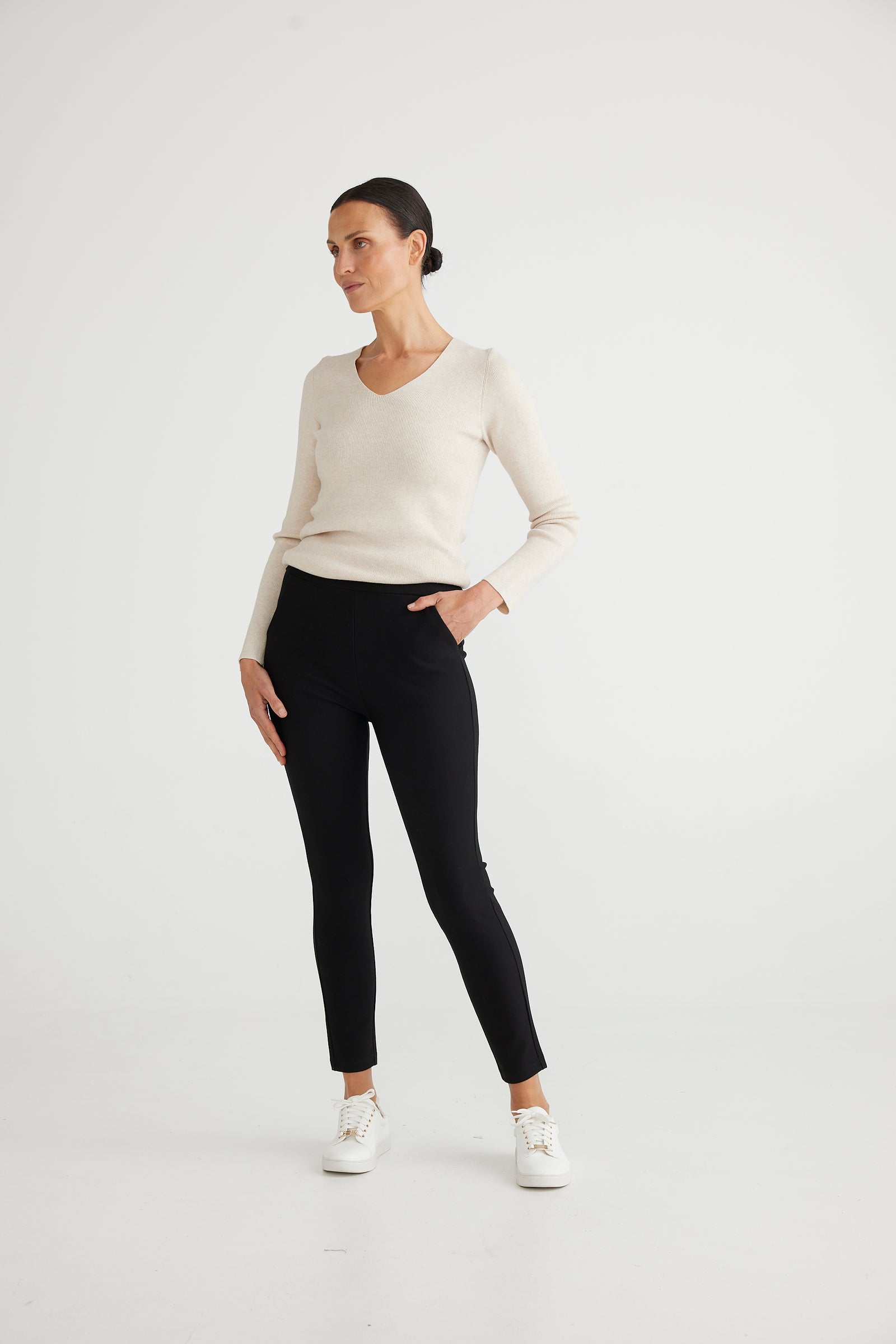 Brave + True Pilot Pant Thick stretch ponte slim leg pant work pant with pockets