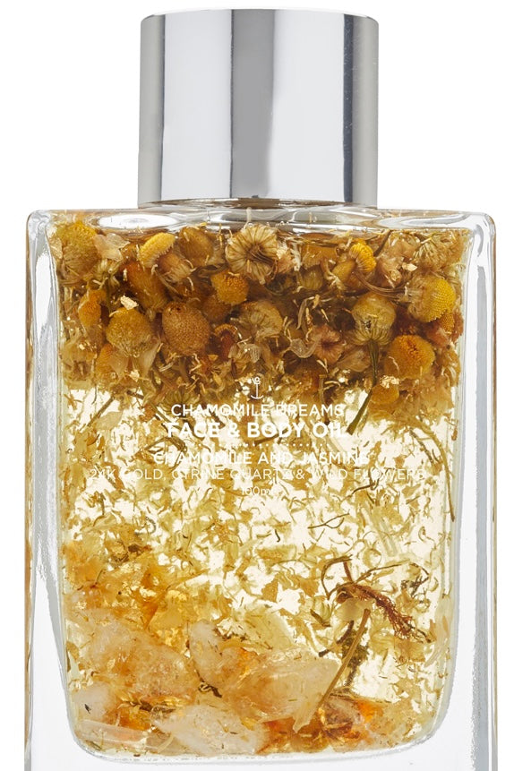 SALE - Face + Body Oil - 100ml - Gold Flakes, Chamomile Dreams