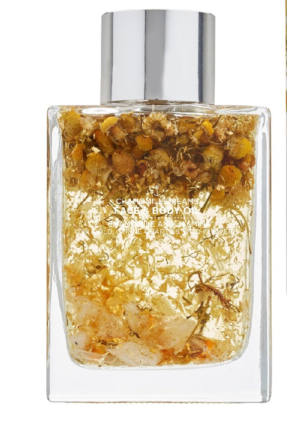 SALE - Face + Body Oil - 100ml - Gold Flakes, Chamomile Dreams